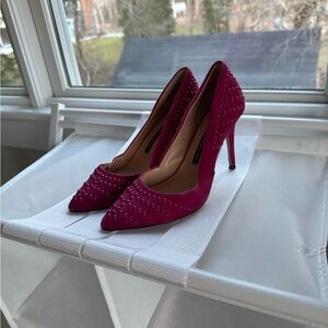 Elegant Pink Studded Heels